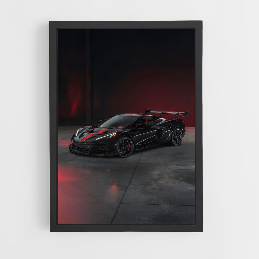 Poster Corvette Vitesse fouet – affiche Chevrolet (vue 2)